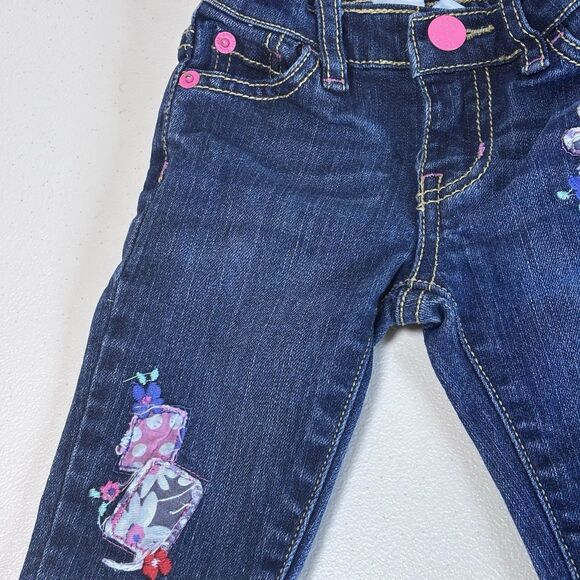 Est 1989 Place Babygirl Children's Place Stretch jeans 6-9 months with Patchwork - Picture 2 of 6